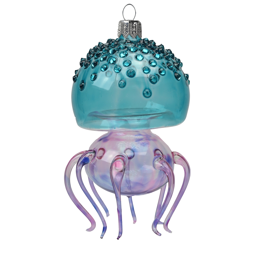 Skleněná ozdoba mořská medúza