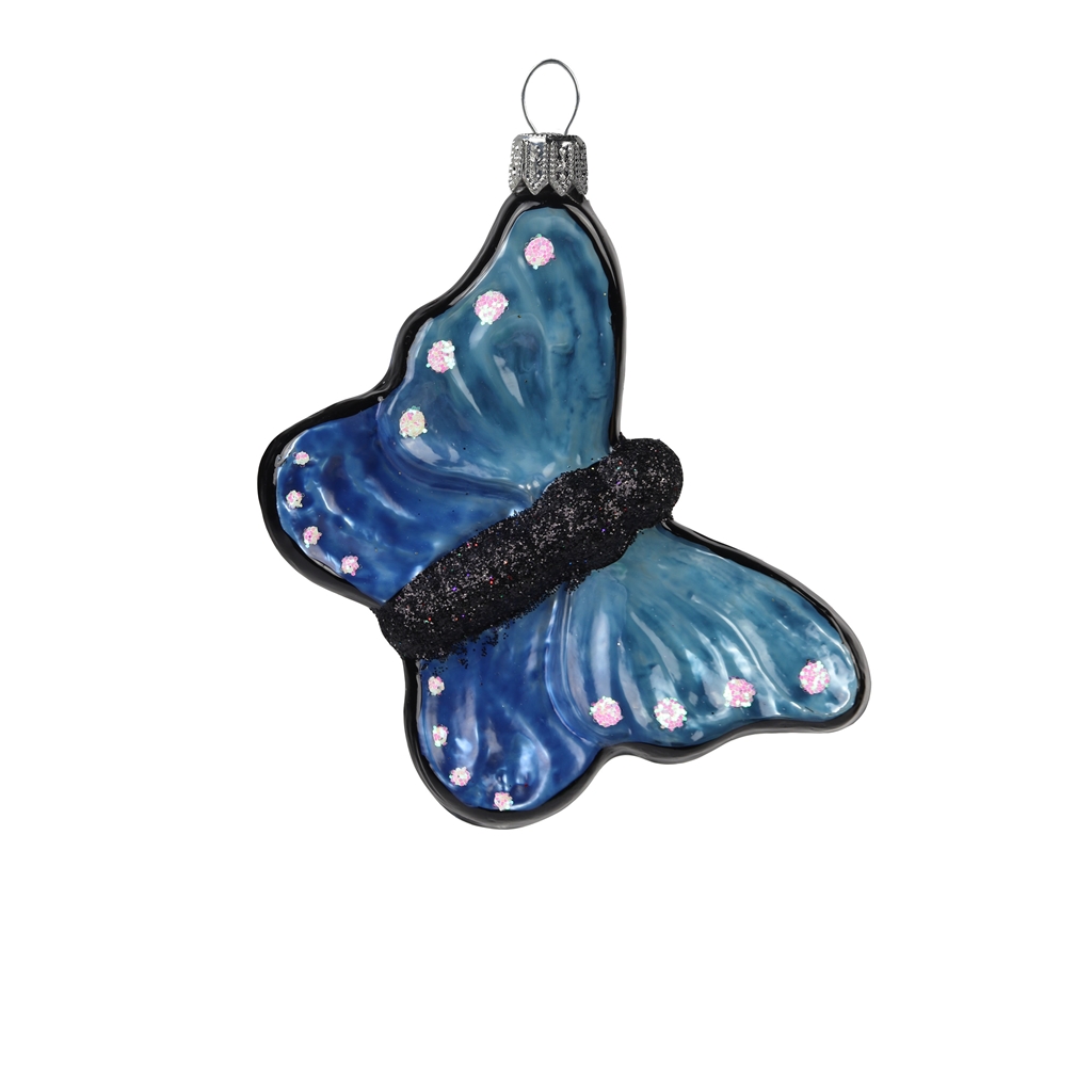Skleněný motýl modrý