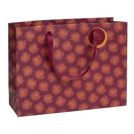 Gift bag burgundy with golden stars