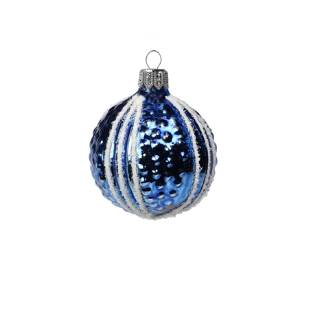 Mini décoration en verre, petite boule bleue