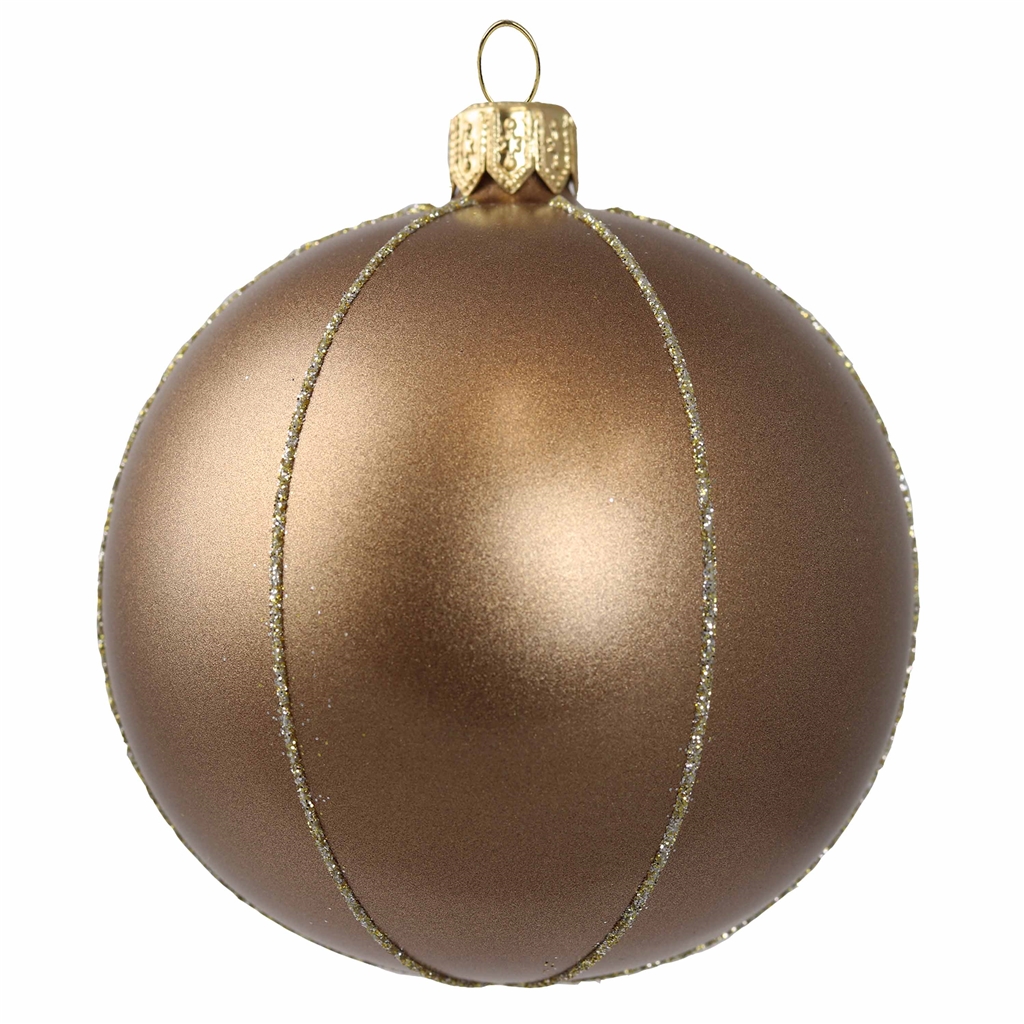 Vánoční skleněná baňka v barvě hnědý bronz