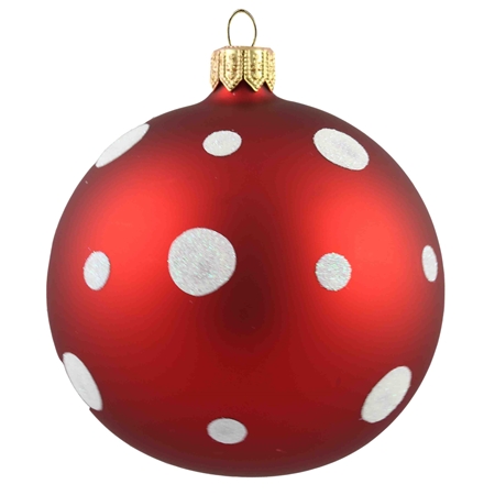 Vánoční koule červená puntík