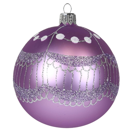 Vánoční koule fialová záclonka