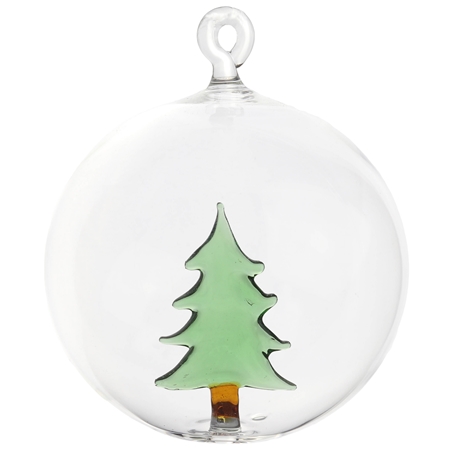 Transparent bauble with green tree