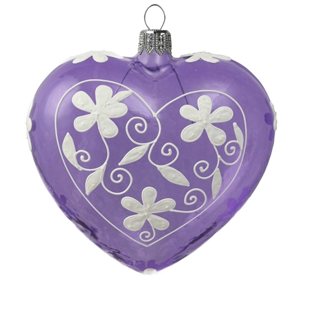 Violet heart with white petals décor