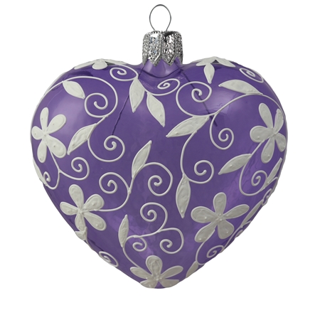 Romantic violet heart with white décor