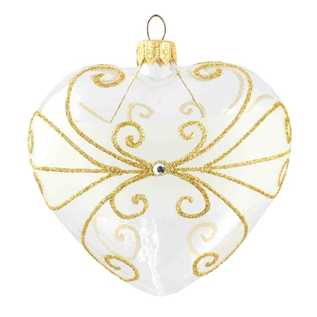 Christmas ornament gold heart with decor