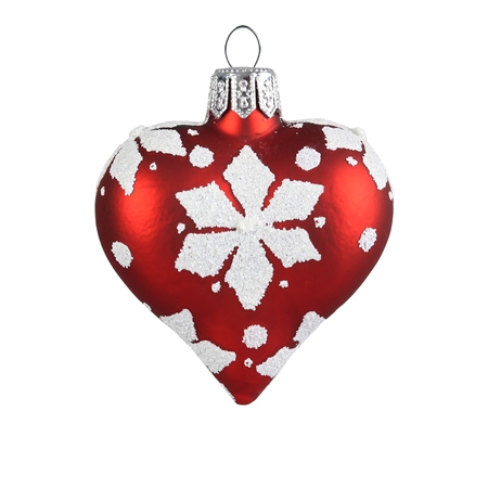 Red heart with white snowflake