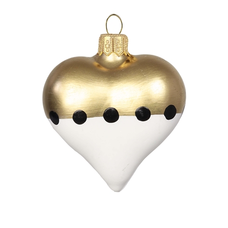 White heart with gold decor