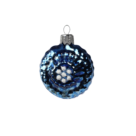 Mini glass medallion blue