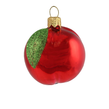 Red glass apple Christmas ornament