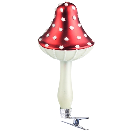 Vánoční ozdoba houba s červeným kloboučkem