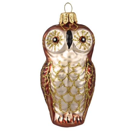 Glass owl gold-brown