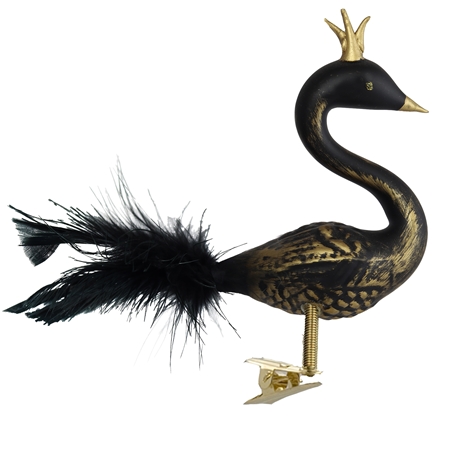 Labuť černá bronzový dekor s korunkou