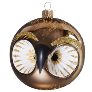Owl Christmas ornament - Ball in bronze colour