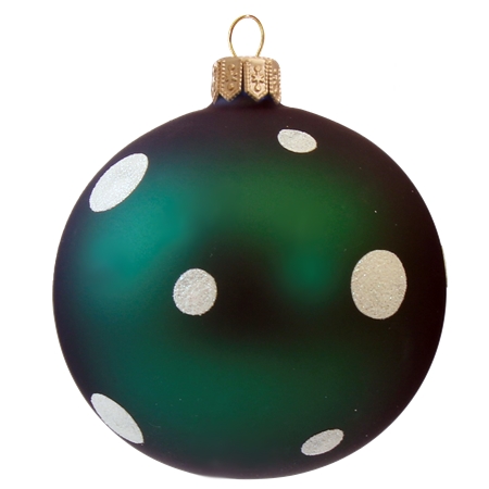 Green Christmas ball with dots décor