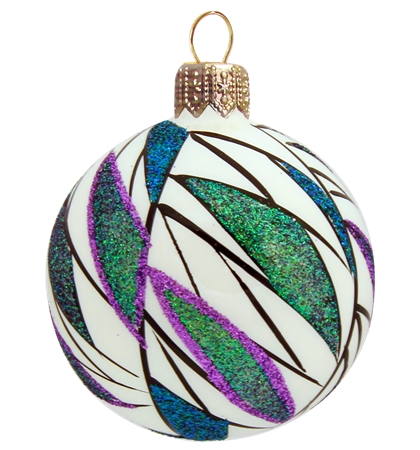 Christmas bauble with modern glittered décor