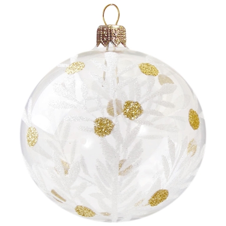 Christmas ball transparent with golden dots
