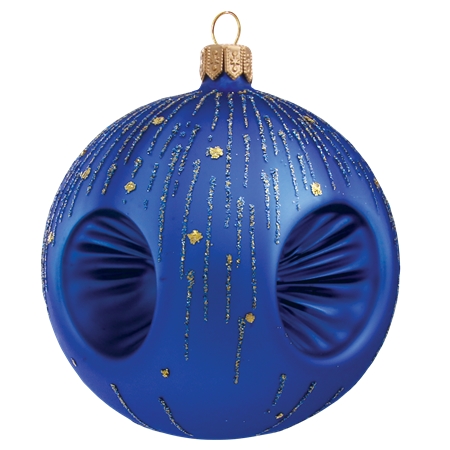 Vánoční baňka modrá píchaná