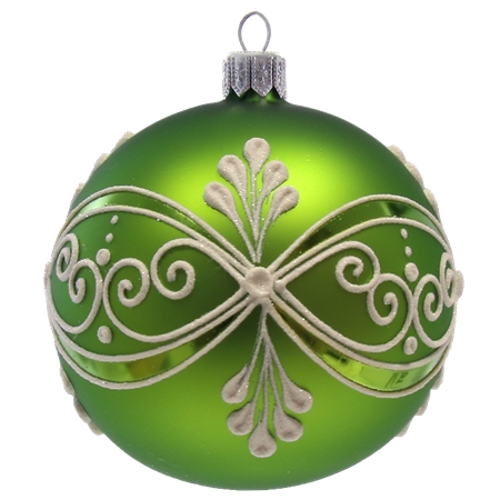 Koule zelená bílé ornamenty