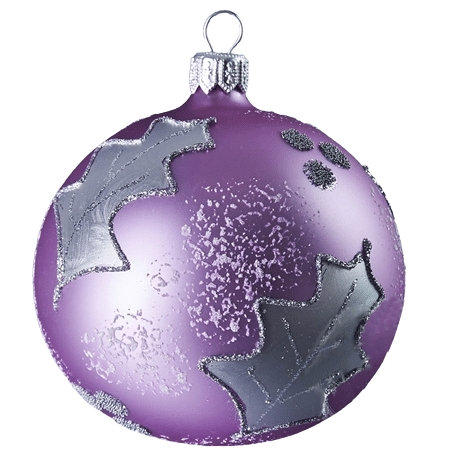 Vánoční koule fialová lístky