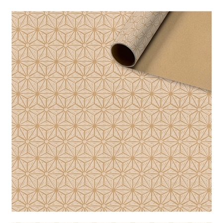 Gift wrapping paper white geometric snowflakes