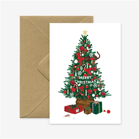 Dárkové přání vánoční stromeček s obálkou