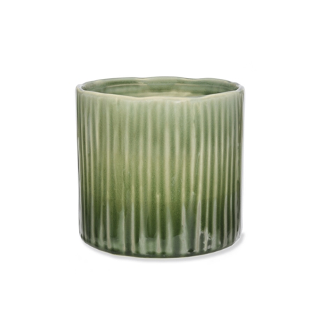 Blumentopf aus Keramik mit grünem Muster Mittel