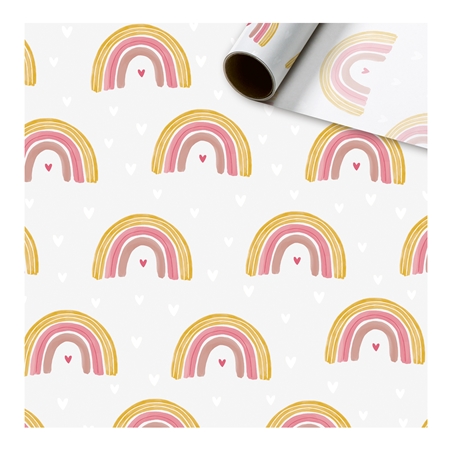 Seidenpapier in einer weißen Rolle mit einem Regenbogen