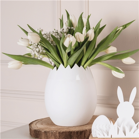 Velikonoční porcelánová váza skořápka 