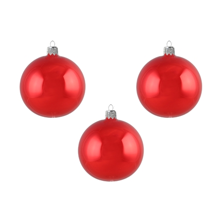 Set aus drei Weihnachtskugeln Rot