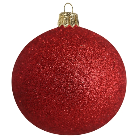 Glass christmas ornament with bright red sprinkles