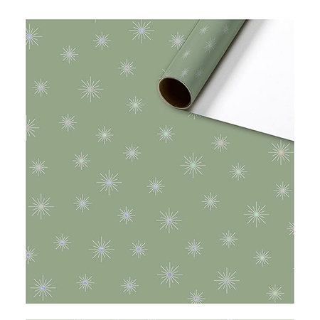 Balicí papír zelený s hvězdičkami