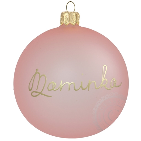 Vánoční koule se jménem v moderní růžové barvě