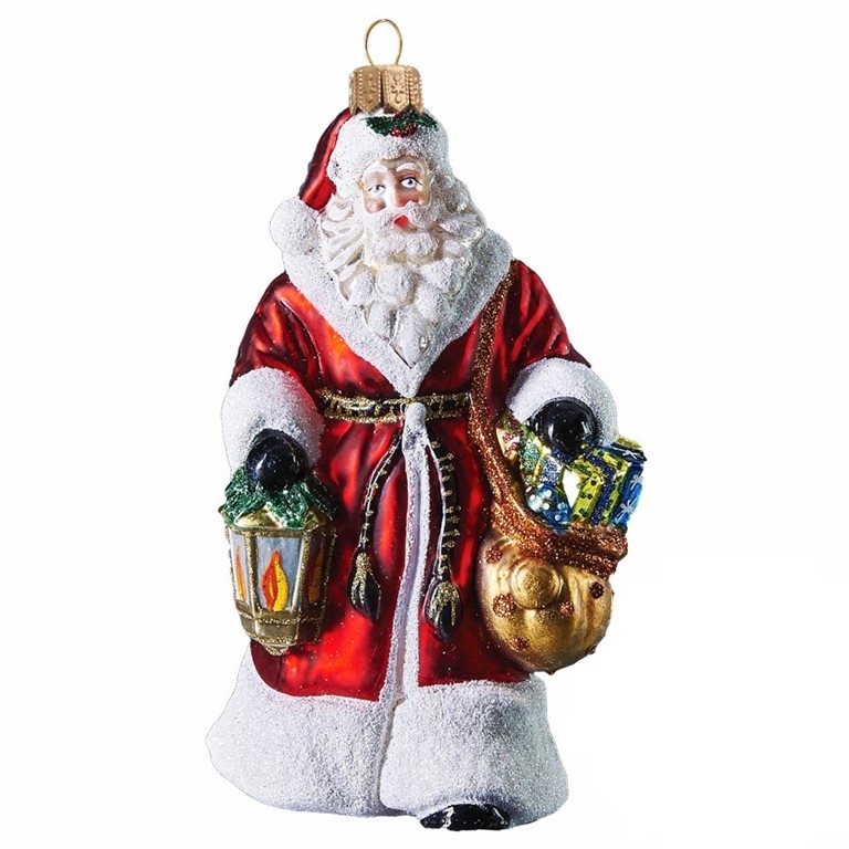 Vánoční figurka Santa s lucernou